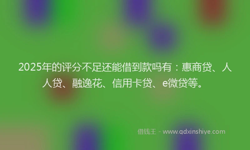 2025年的评分不足还能借到款吗有：惠商贷、人人贷、融逸花、信用卡贷、e微贷等。
