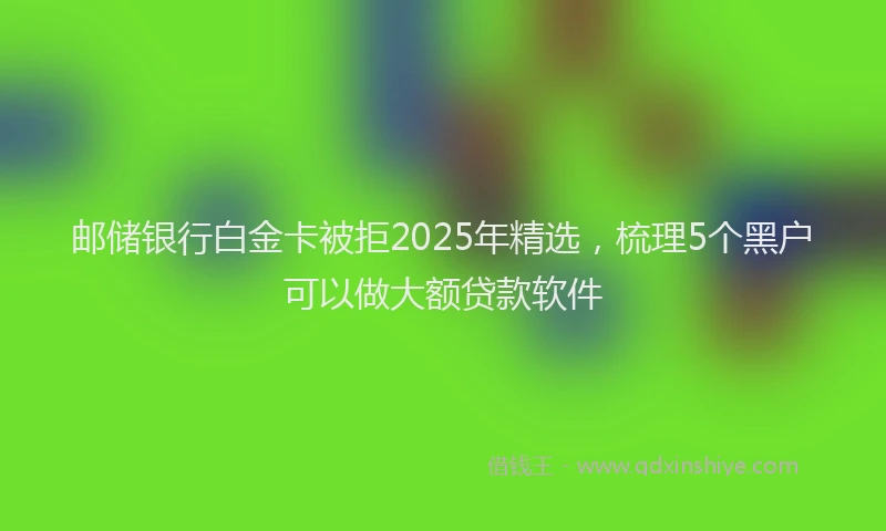 邮储银行白金卡被拒2025年精选，梳理5个黑户可以做大额贷款软件