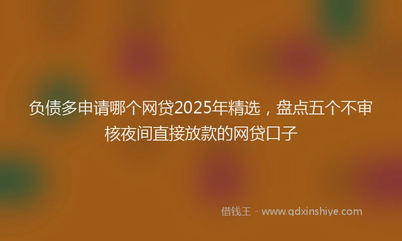 负债多申请哪个网贷2025年精选，盘点五个不审核夜间直接放款的网贷口子