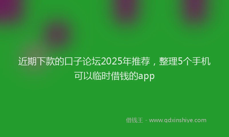 近期下款的口子论坛2025年推荐，整理5个手机可以临时借钱的app
