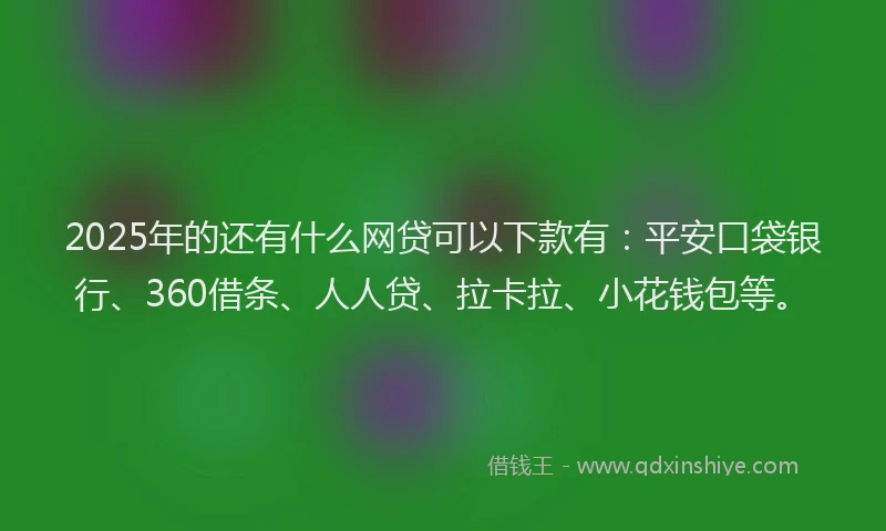 2025年的还有什么网贷可以下款有：平安口袋银行、360借条、人人贷、拉卡拉、小花钱包等。