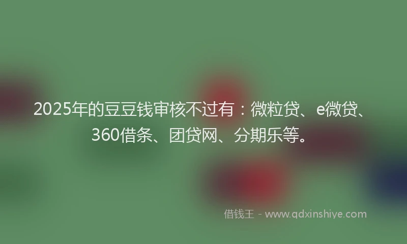 2025年的豆豆钱审核不过有：微粒贷、e微贷、360借条、团贷网、分期乐等。