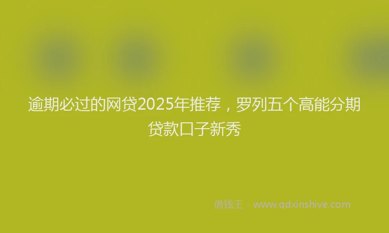 逾期必过的网贷2025年推荐，罗列五个高能分期贷款口子新秀