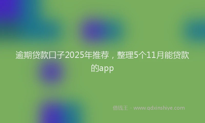 逾期贷款口子2025年推荐，整理5个11月能贷款的app