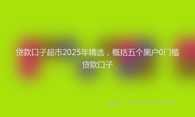 贷款口子超市2025年精选，概括五个黑户0门槛贷款口子