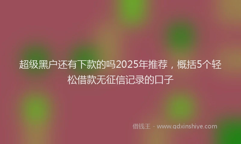 超级黑户还有下款的吗2025年推荐，概括5个轻松借款无征信记录的口子