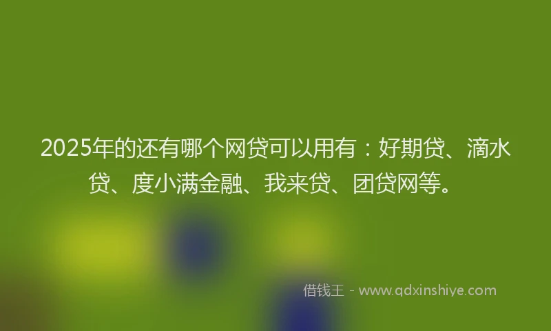 2025年的还有哪个网贷可以用有：好期贷、滴水贷、度小满金融、我来贷、团贷网等。