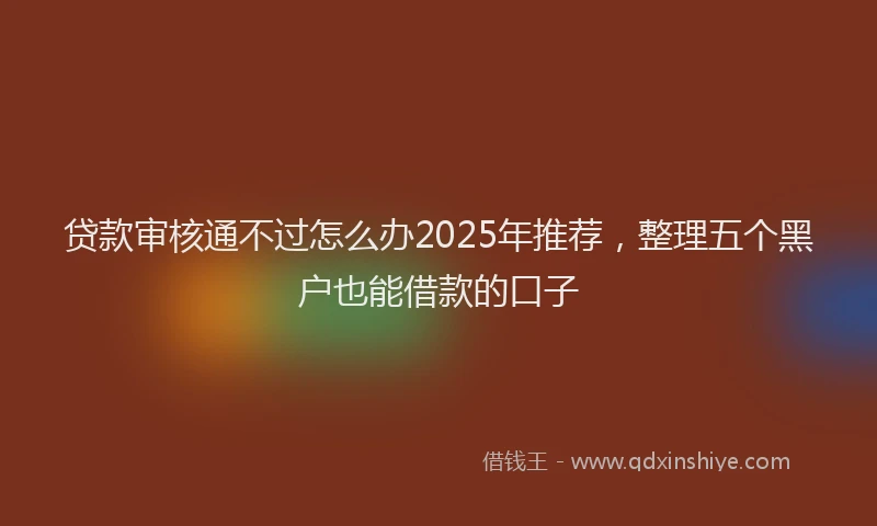 贷款审核通不过怎么办2025年推荐，整理五个黑户也能借款的口子