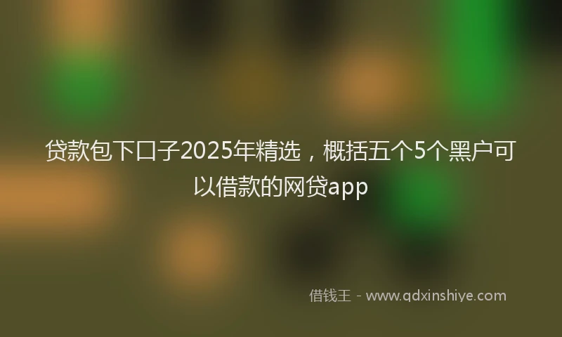 贷款包下口子2025年精选，概括五个5个黑户可以借款的网贷app