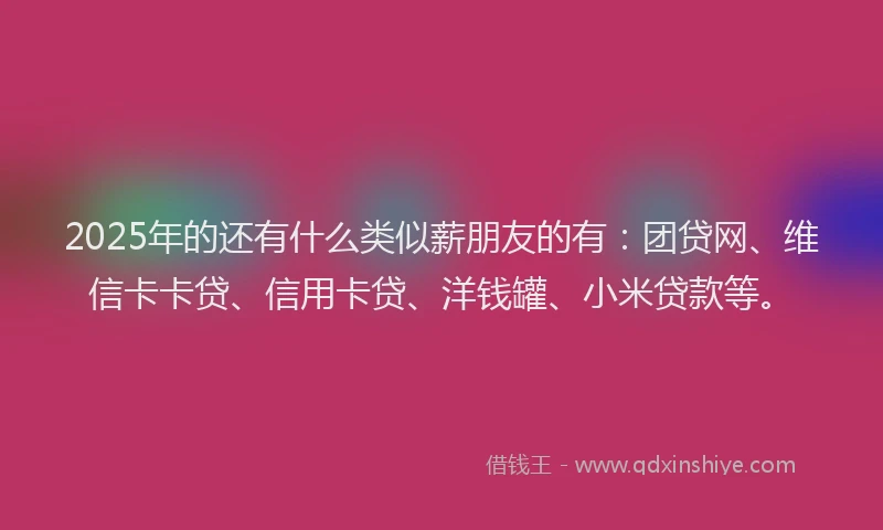 2025年的还有什么类似薪朋友的有：团贷网、维信卡卡贷、信用卡贷、洋钱罐、小米贷款等。