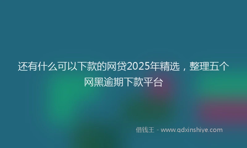 还有什么可以下款的网贷2025年精选，整理五个网黑逾期下款平台