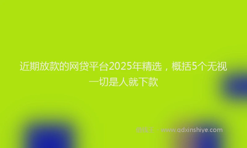 近期放款的网贷平台2025年精选，概括5个无视一切是人就下款