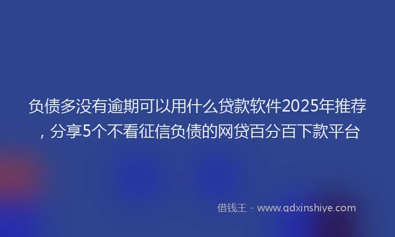 负债多没有逾期可以用什么贷款软件2025年推荐，分享5个不看征信负债的网贷百分百下款平台