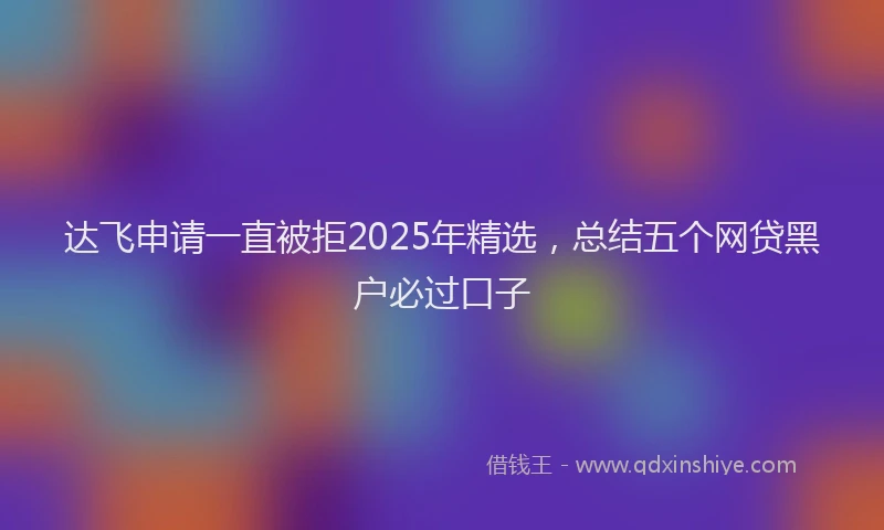 达飞申请一直被拒2025年精选，总结五个网贷黑户必过口子