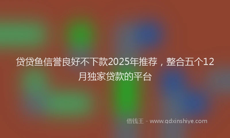 贷贷鱼信誉良好不下款2025年推荐，整合五个12月独家贷款的平台
