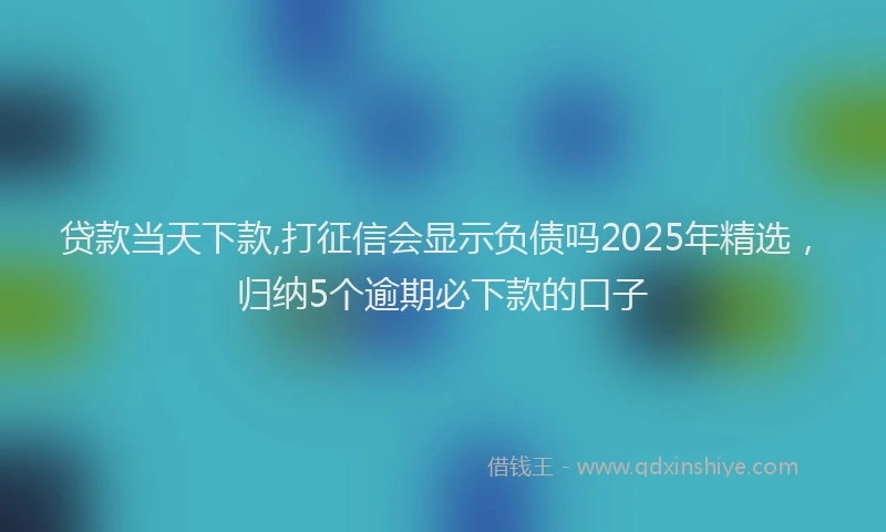 贷款当天下款,打征信会显示负债吗2025年精选，归纳5个逾期必下款的口子