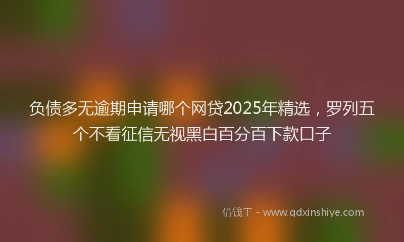 负债多无逾期申请哪个网贷2025年精选，罗列五个不看征信无视黑白百分百下款口子