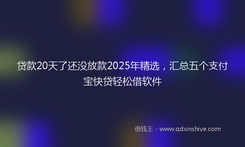 贷款20天了还没放款2025年精选，汇总五个支付宝快贷轻松借软件