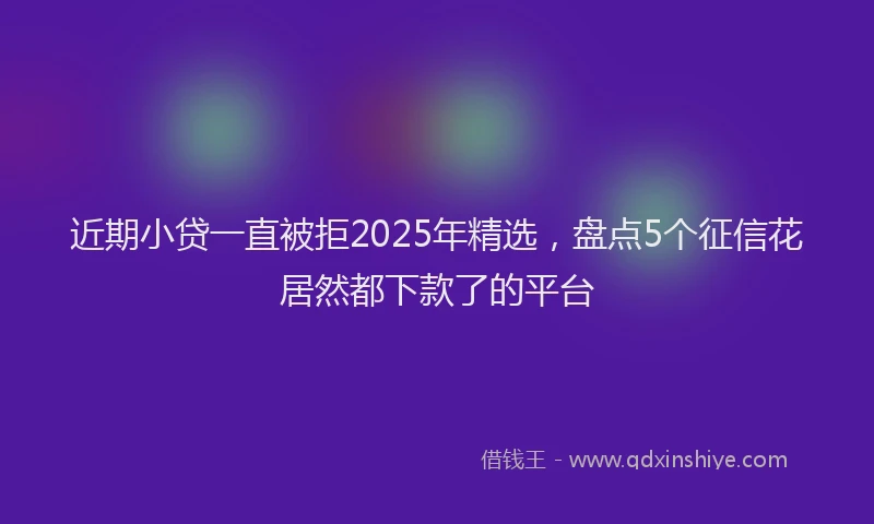 近期小贷一直被拒2025年精选，盘点5个征信花居然都下款了的平台