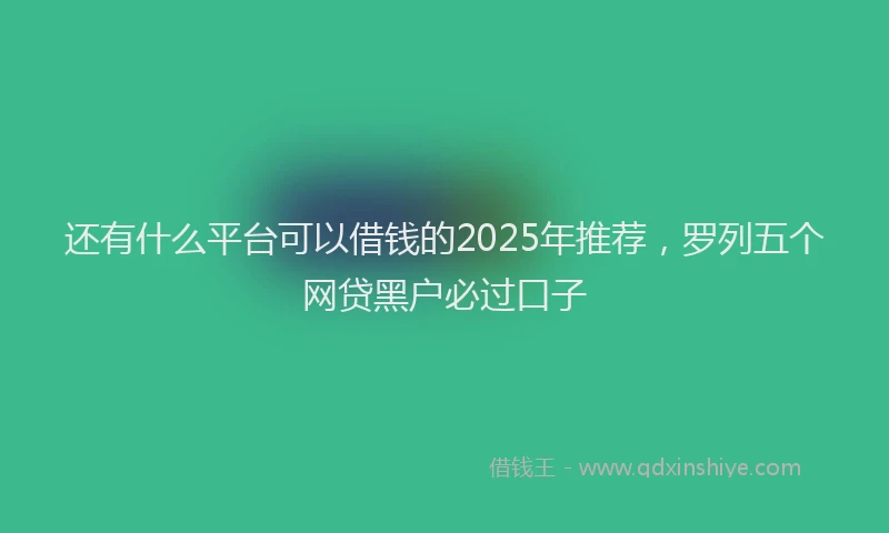 还有什么平台可以借钱的2025年推荐，罗列五个网贷黑户必过口子
