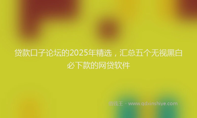 贷款口子论坛的2025年精选，汇总五个无视黑白必下款的网贷软件
