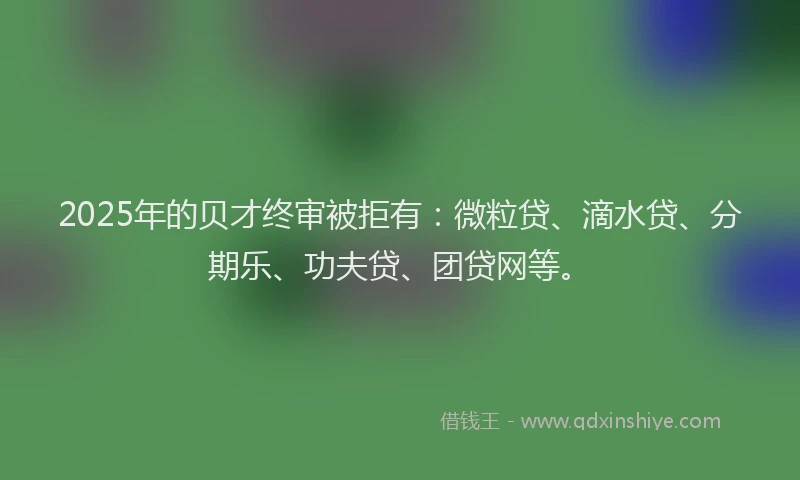 2025年的贝才终审被拒有：微粒贷、滴水贷、分期乐、功夫贷、团贷网等。