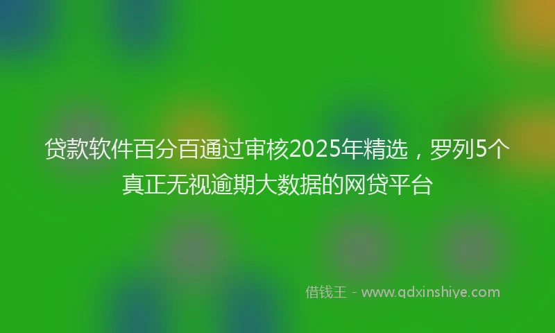 贷款软件百分百通过审核2025年精选，罗列5个真正无视逾期大数据的网贷平台