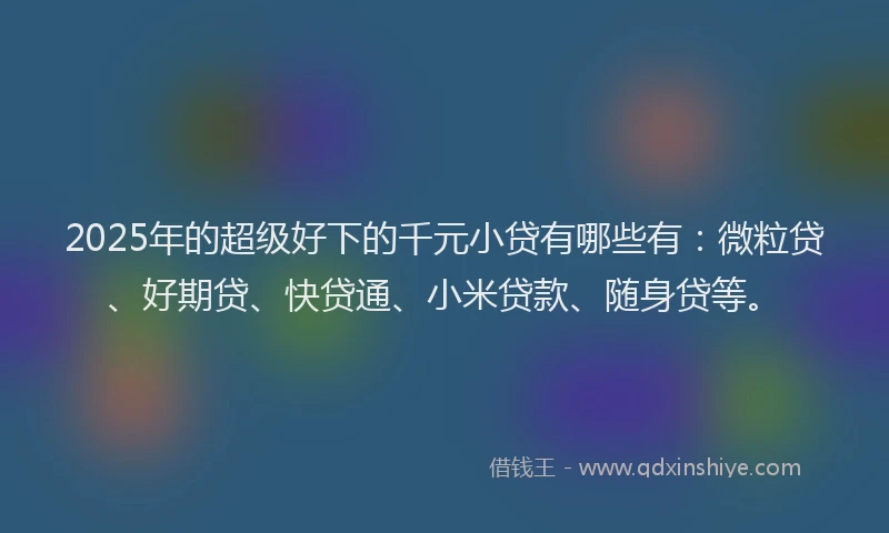 2025年的超级好下的千元小贷有哪些有：微粒贷、好期贷、快贷通、小米贷款、随身贷等。