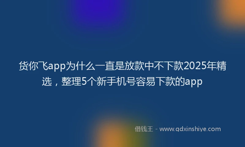 货你飞app为什么一直是放款中不下款2025年精选，整理5个新手机号容易下款的app