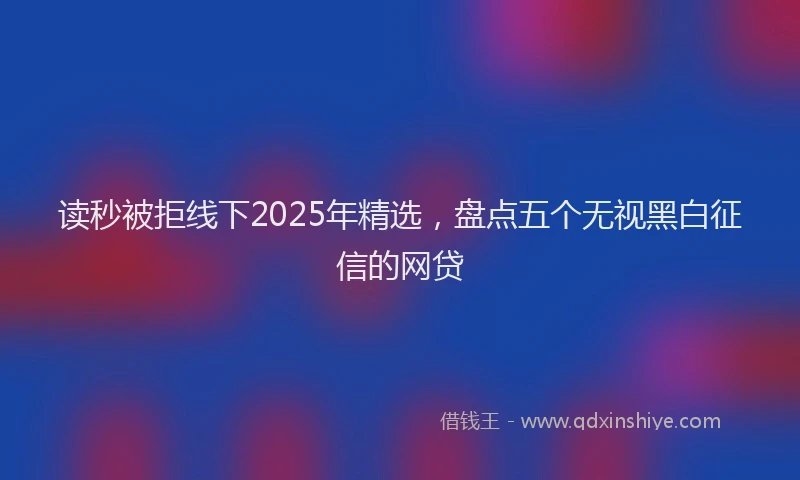 读秒被拒线下2025年精选，盘点五个无视黑白征信的网贷