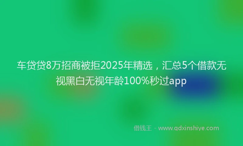 车贷贷8万招商被拒2025年精选，汇总5个借款无视黑白无视年龄100%秒过app