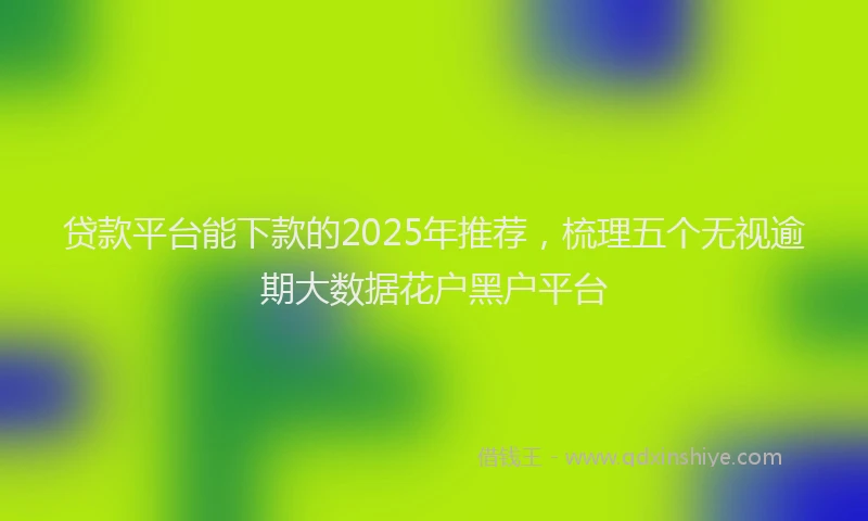 贷款平台能下款的2025年推荐，梳理五个无视逾期大数据花户黑户平台