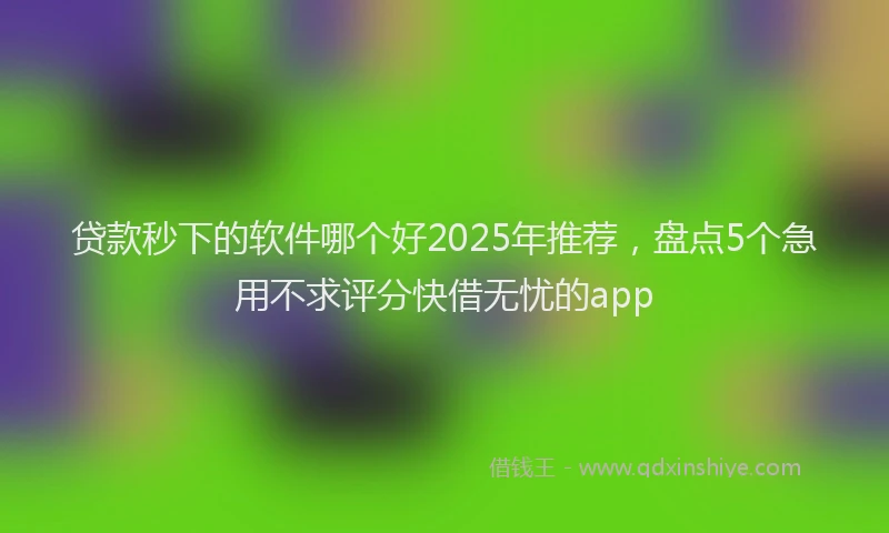 贷款秒下的软件哪个好2025年推荐，盘点5个急用不求评分快借无忧的app