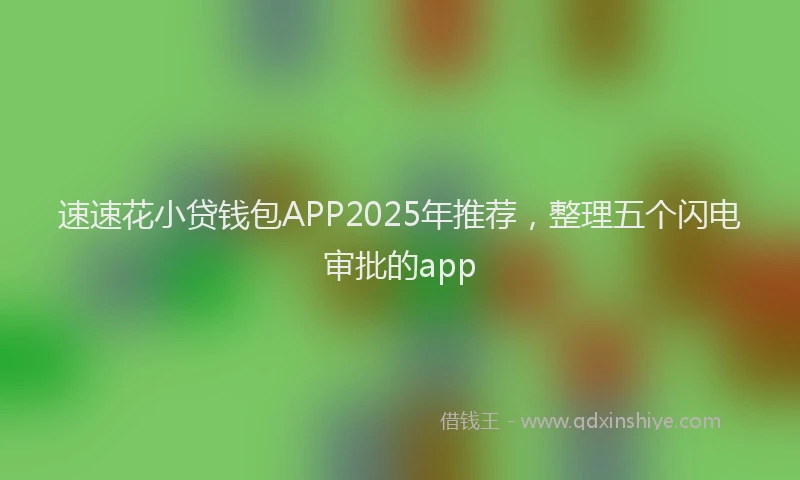 速速花小贷钱包APP2025年推荐，整理五个闪电审批的app