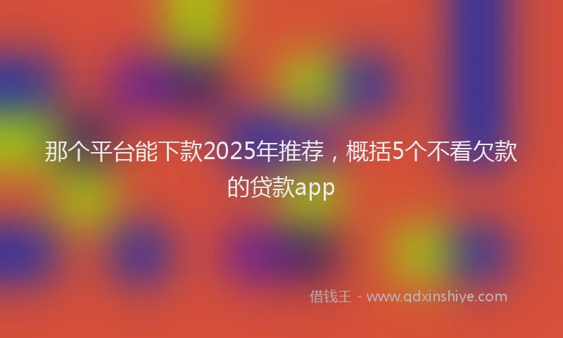 那个平台能下款2025年推荐，概括5个不看欠款的贷款app