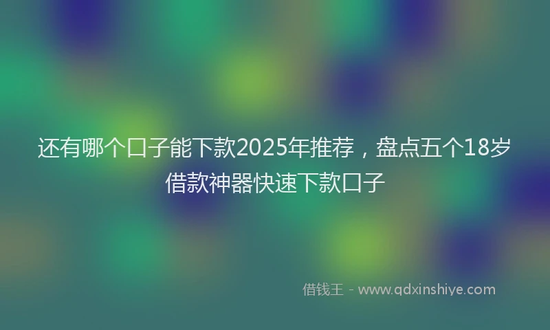 还有哪个口子能下款2025年推荐，盘点五个18岁借款神器快速下款口子