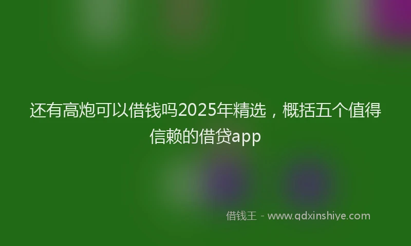 还有高炮可以借钱吗2025年精选，概括五个值得信赖的借贷app