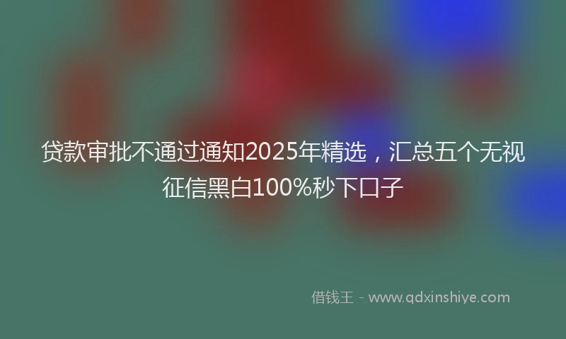 贷款审批不通过通知2025年精选，汇总五个无视征信黑白100%秒下口子