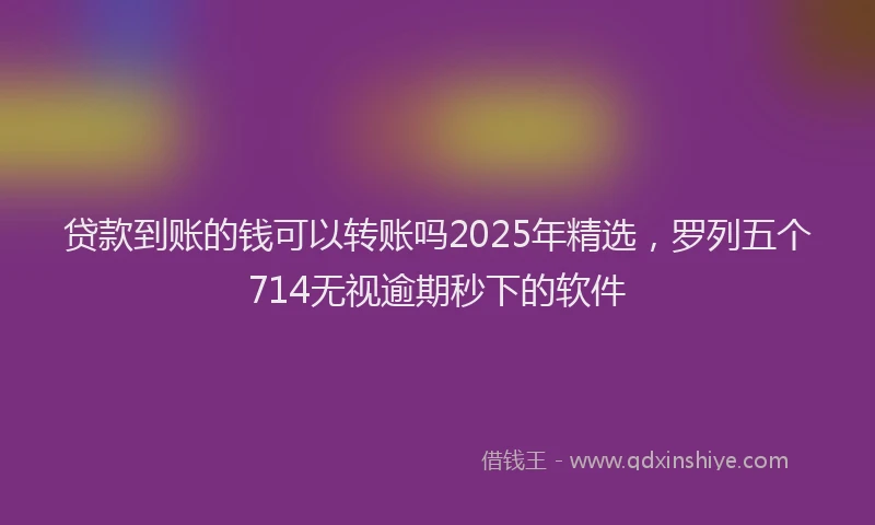 贷款到账的钱可以转账吗2025年精选，罗列五个714无视逾期秒下的软件