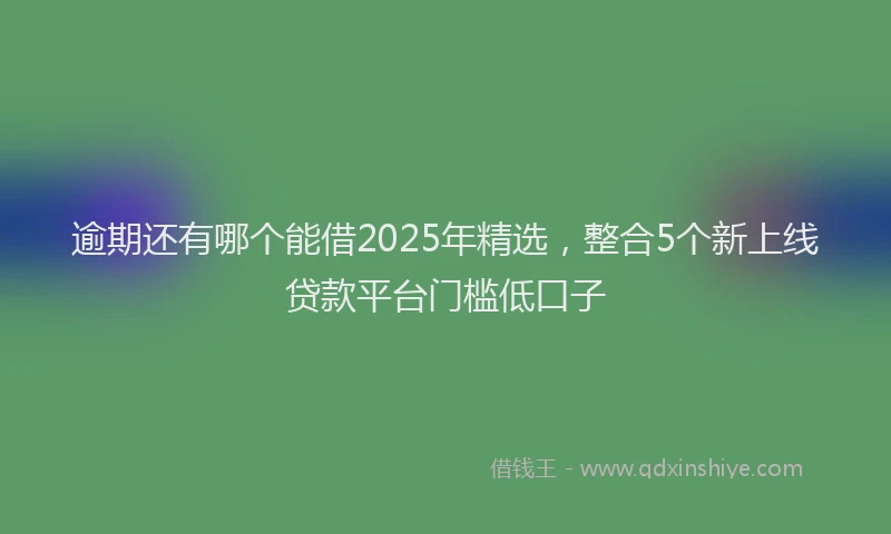 逾期还有哪个能借2025年精选，整合5个新上线贷款平台门槛低口子