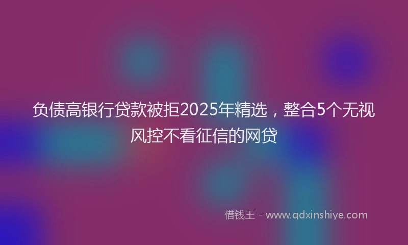 负债高银行贷款被拒2025年精选，整合5个无视风控不看征信的网贷