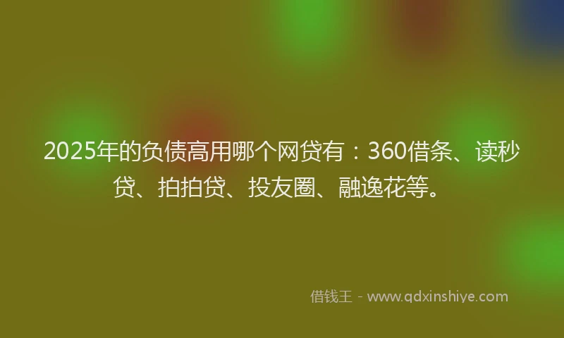 2025年的负债高用哪个网贷有：360借条、读秒贷、拍拍贷、投友圈、融逸花等。