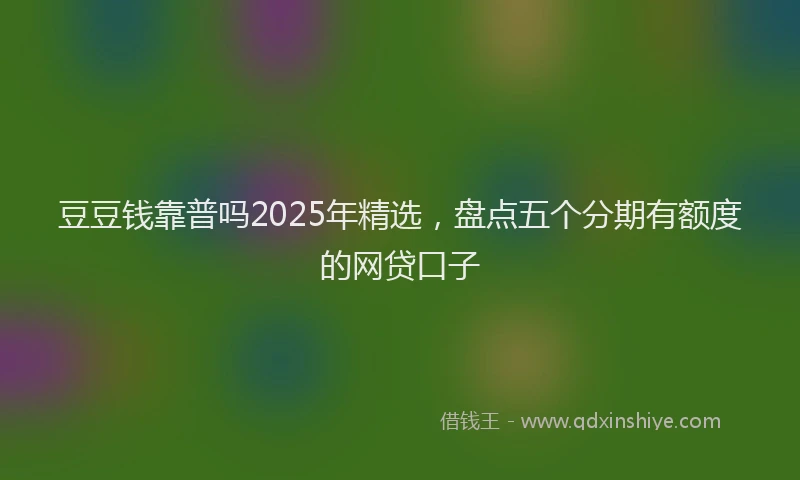 豆豆钱靠普吗2025年精选，盘点五个分期有额度的网贷口子