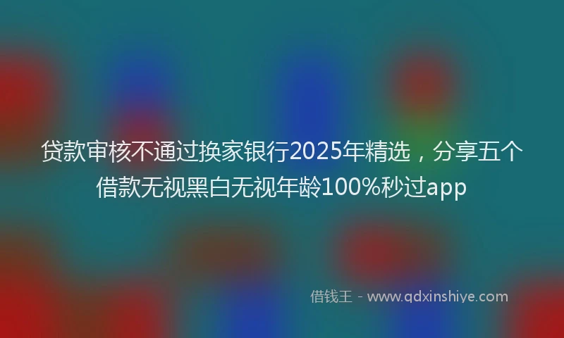贷款审核不通过换家银行2025年精选，分享五个借款无视黑白无视年龄100%秒过app