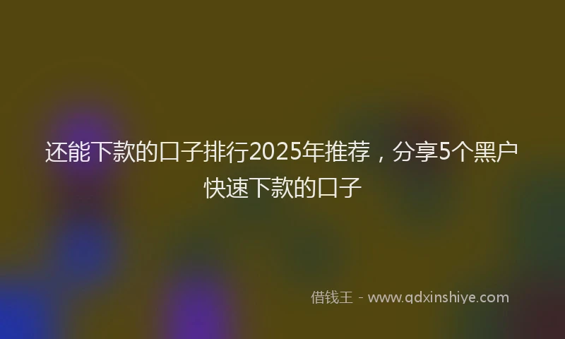 还能下款的口子排行2025年推荐，分享5个黑户快速下款的口子