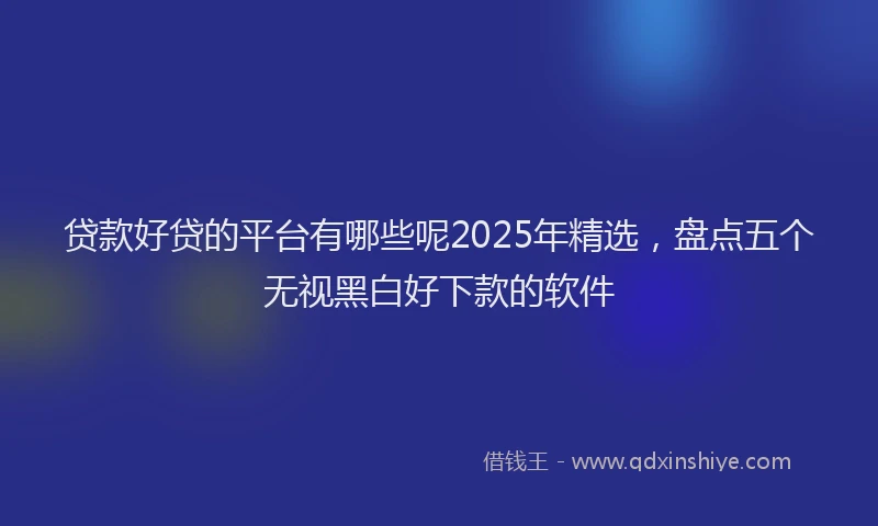 贷款好贷的平台有哪些呢2025年精选，盘点五个无视黑白好下款的软件