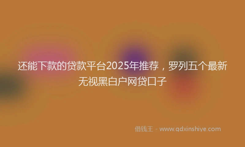 还能下款的贷款平台2025年推荐，罗列五个最新无视黑白户网贷口子