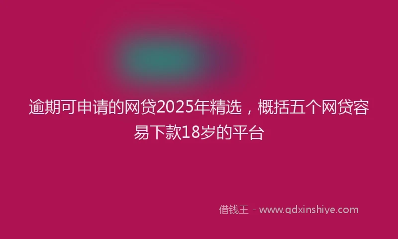 逾期可申请的网贷2025年精选，概括五个网贷容易下款18岁的平台
