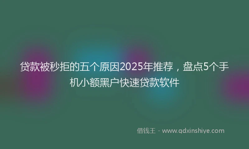 贷款被秒拒的五个原因2025年推荐，盘点5个手机小额黑户快速贷款软件