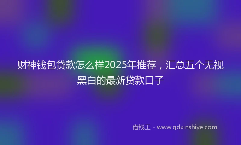 财神钱包贷款怎么样2025年推荐，汇总五个无视黑白的最新贷款口子